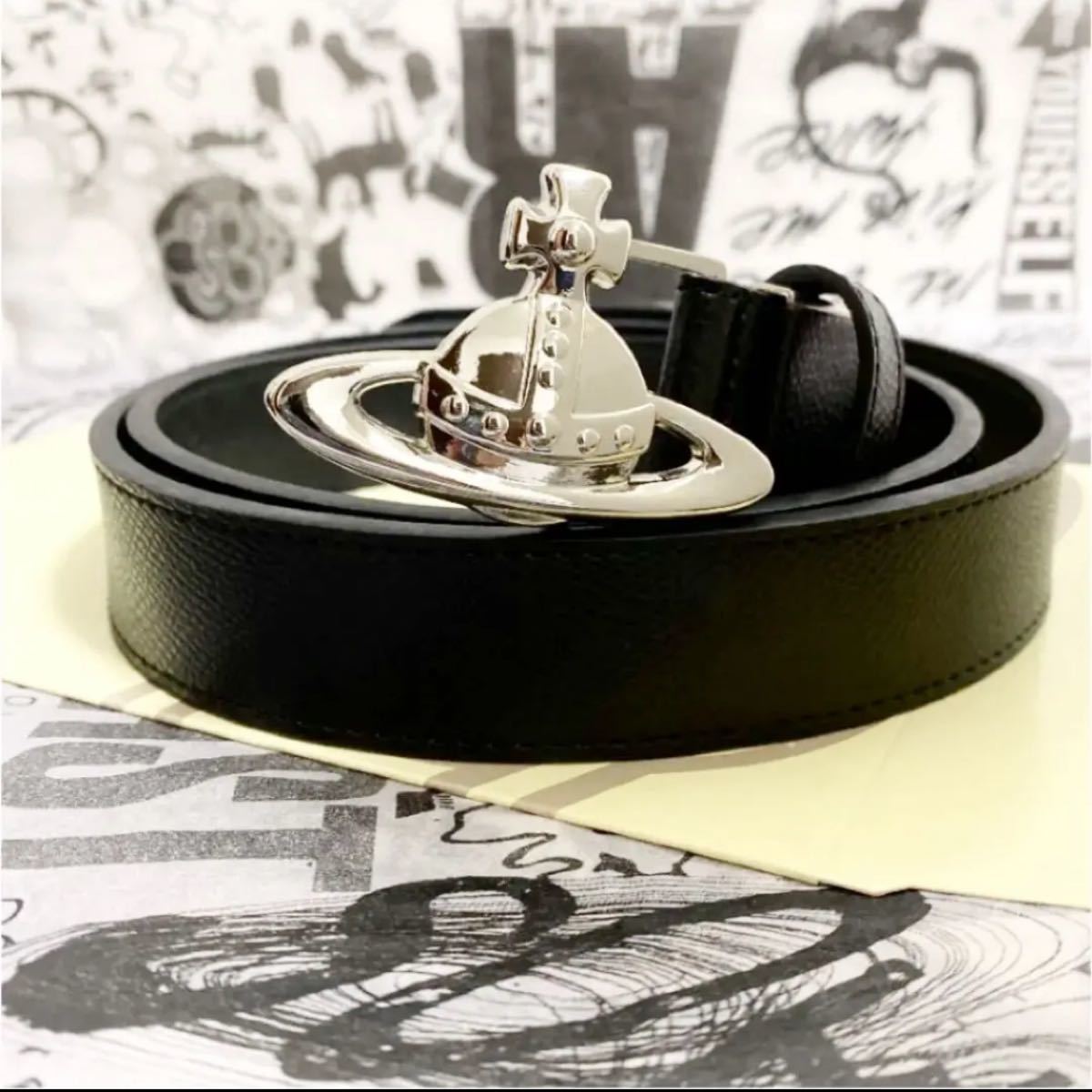vivienne Westwood オーブ バックル ベルト シルバー ヴィヴィアンウエストウッド オーブバックルベルト レザー