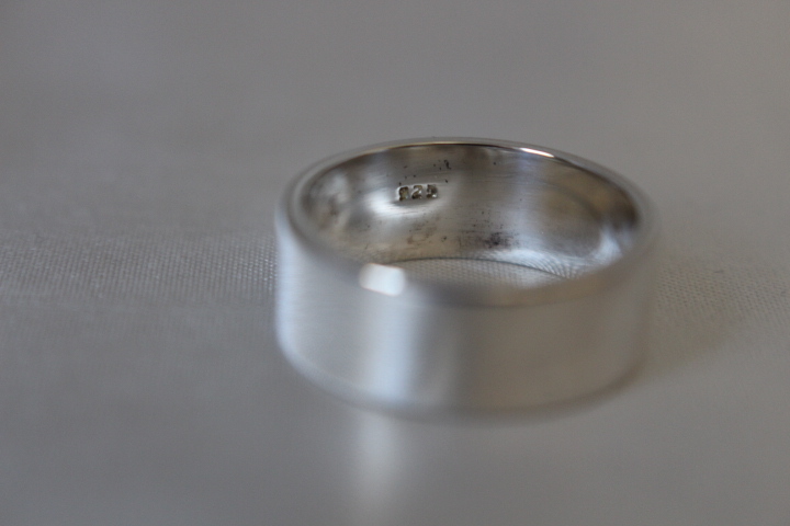 silver ring silver ring 925 flat strike .7mm character * name carving free service pairing possible 