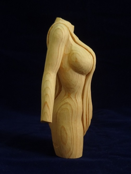  exhibitior work [ myth ] original tree sculpture art toruso.. art art woman hand made pine hand carving sculpture 