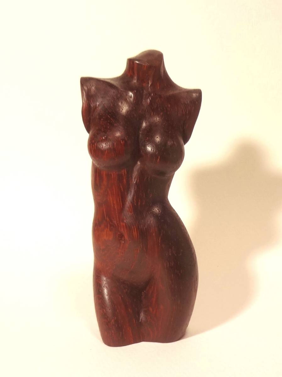 出品者作『 幻想 』 オリジナル 木彫刻 アート　トルソ 裸婦 芸術 アート 女性 ハンドメイド パドック 手彫り 彫刻