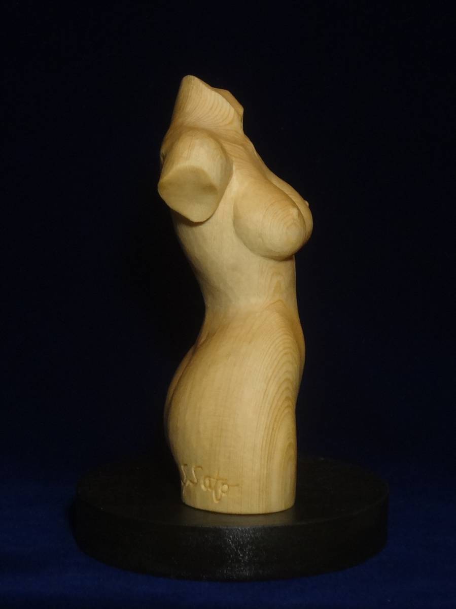  exhibitior work [ dream .] original tree sculpture art toruso.. art art woman hand made pine hand carving sculpture 