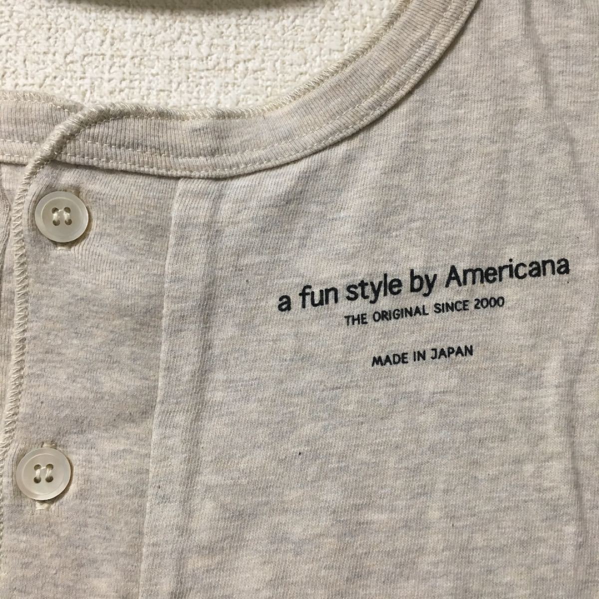 アメリカーナAMERICANA バックボタンヘンリーネックプルオーバー