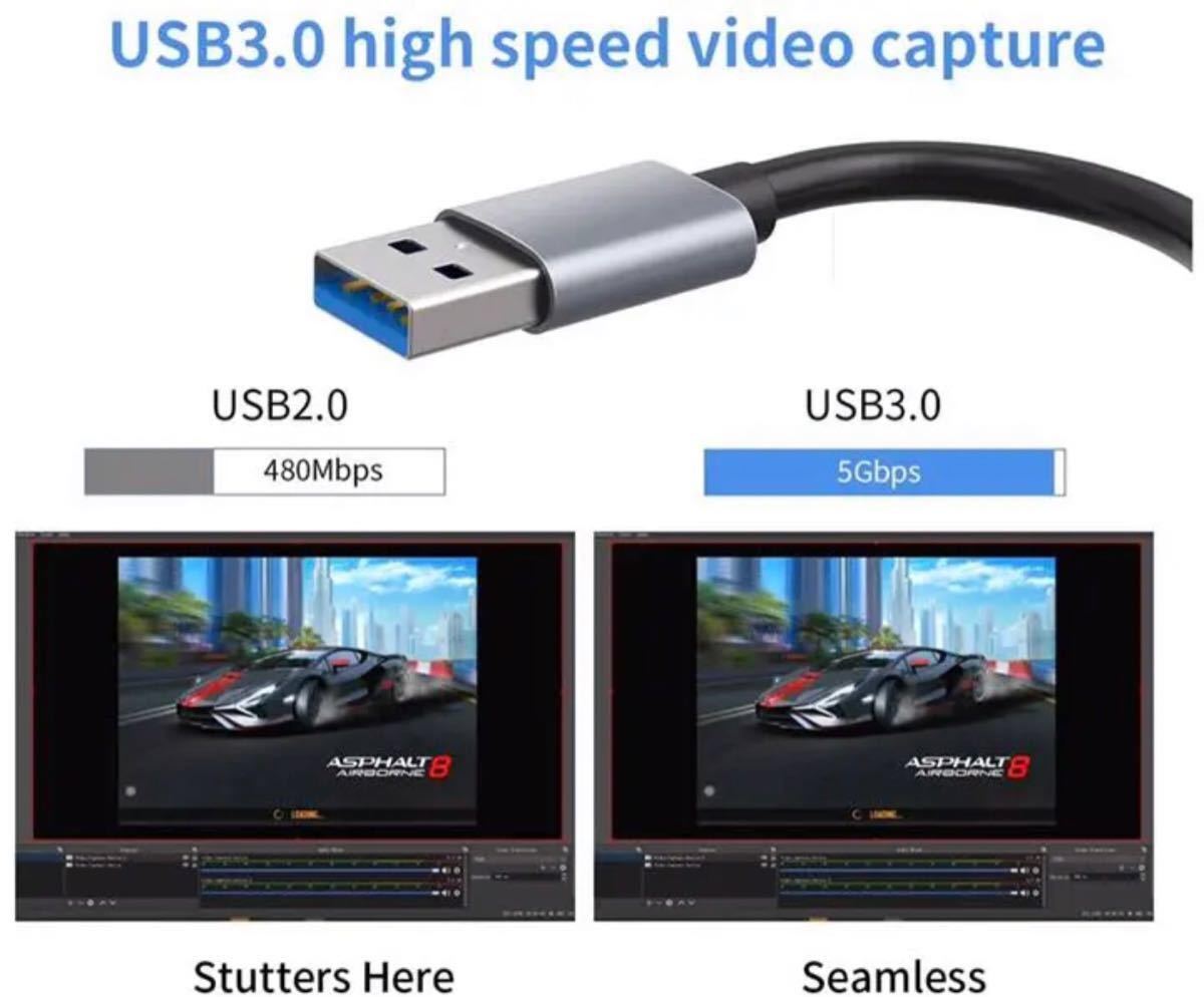 HDMI キャプチャーボード USB3.0 30fps ストリーミング 録画