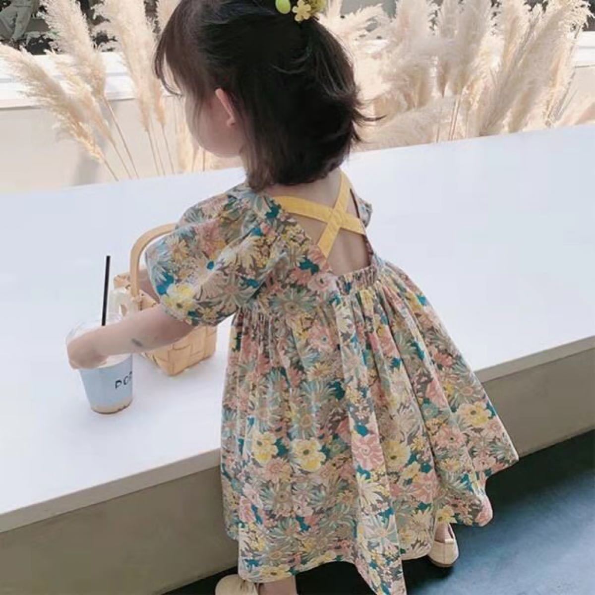 Paypayフリマ Kwea017花柄ワンピース 子供服 ワンピース キッズ 半袖 背露出 夏 Paypayフリマ Kwea017花柄ワンピース 子供服 ワンピース キッズ 半袖 背露出 夏