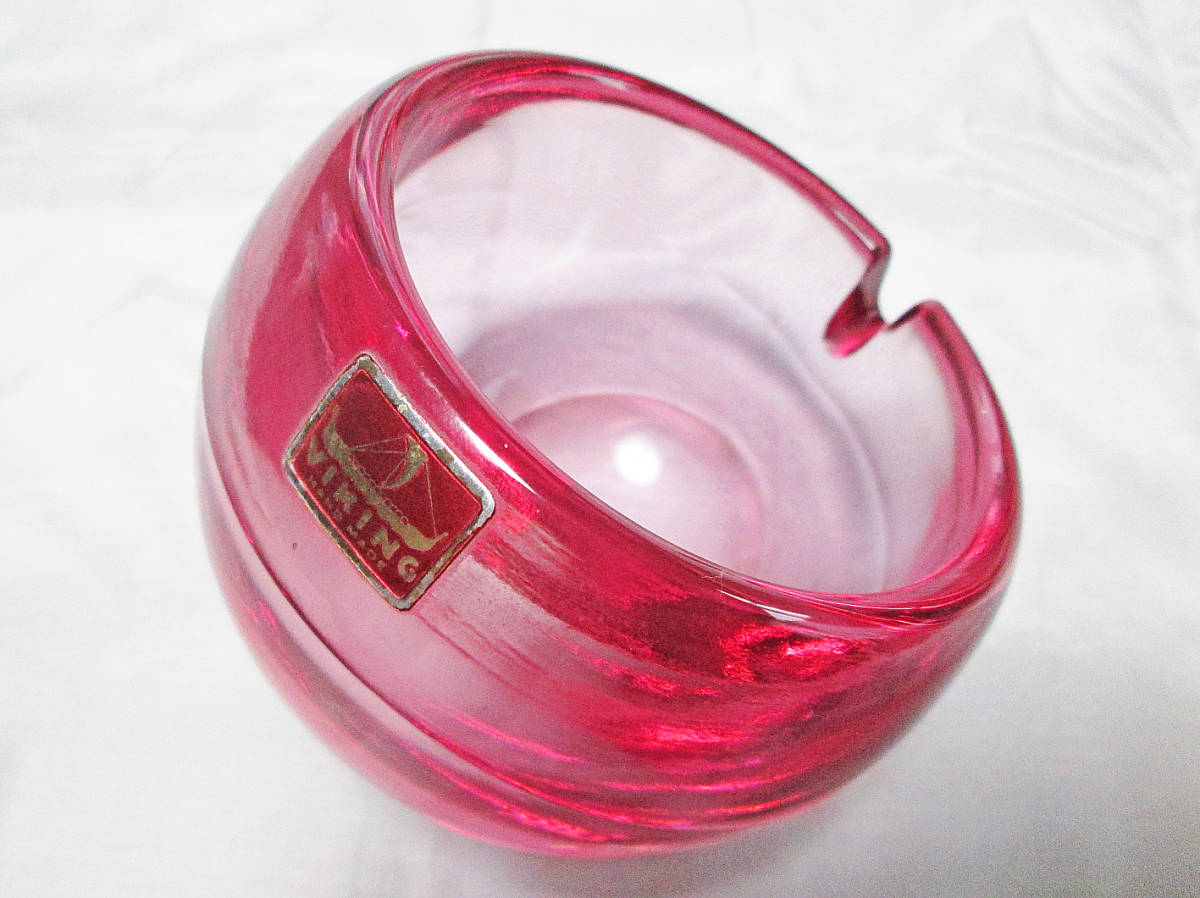 ☆幻級☆珍色☆USAビンテージ VIKING ashtray ローズピンク ☆幻級☆珍色☆USAビンテージ VIKING ashtray ローズピンク