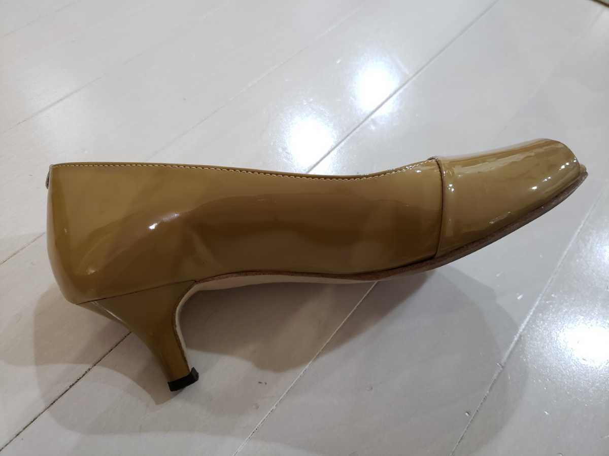 BENEBISbene винт туфли-лодочки сандалии 23.5cm E каблук 5.5cm открытый tu туфли-лодочки Brown бежевый сделано в Японии булавка каблук 