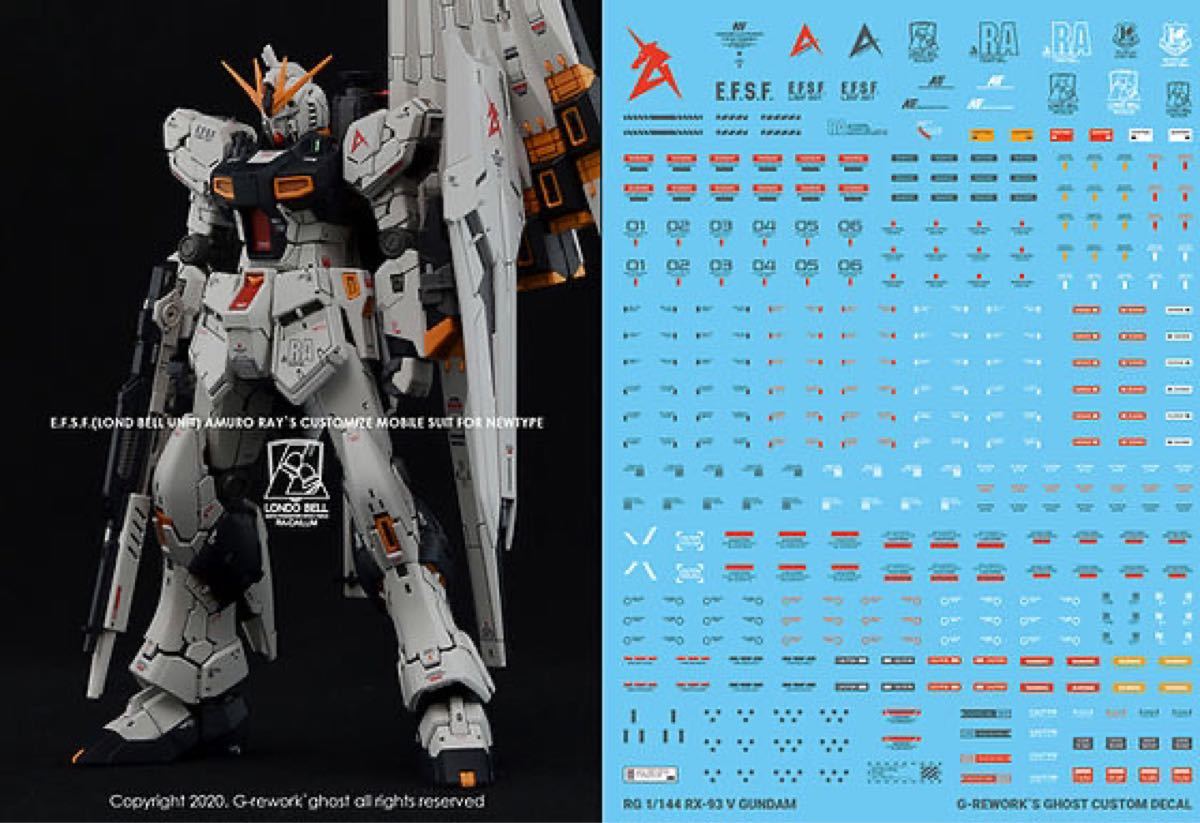RG ニューガンダム 用 G-REWORK製 オリジナル 水転写デカール RG ニューガンダム 用 G-REWORK製 オリジナル 水転写デカール