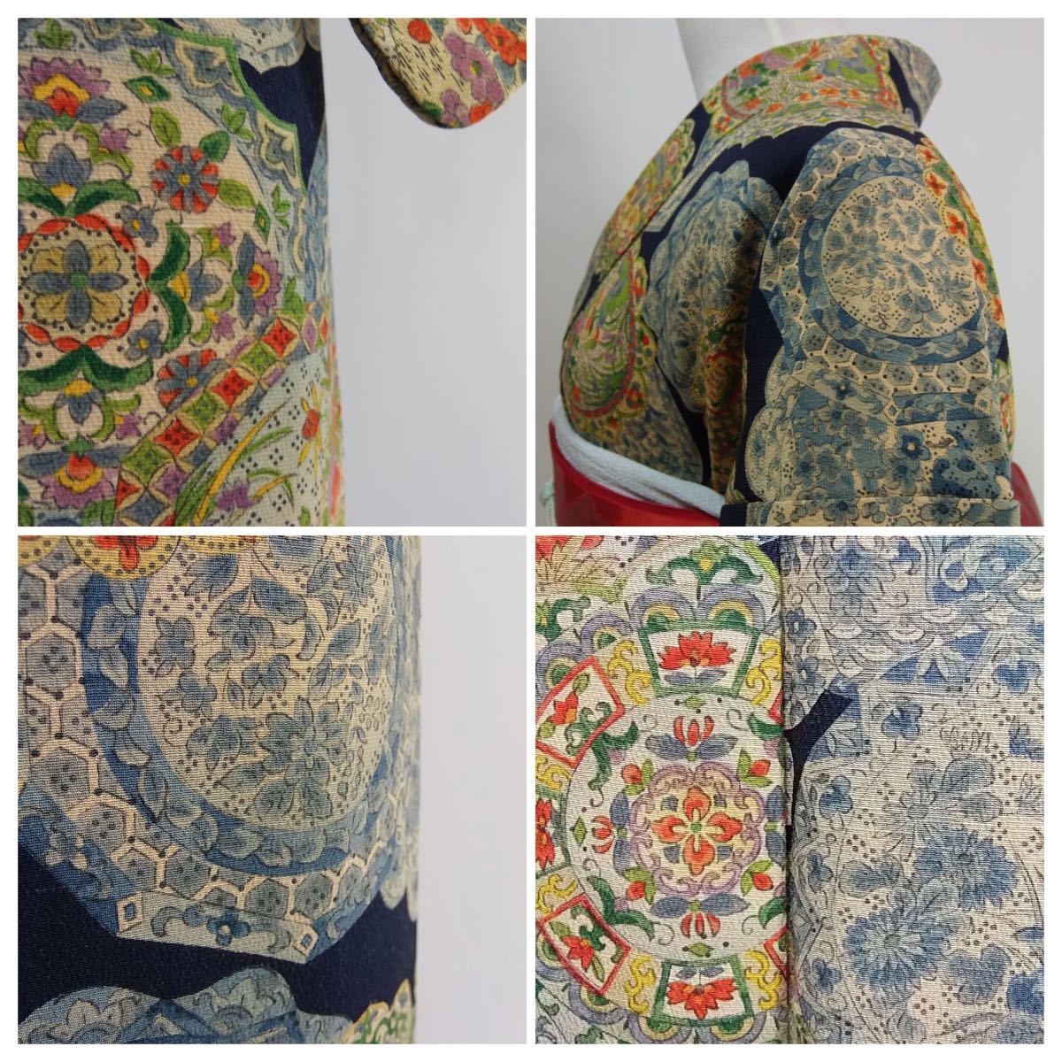 驚きの価格が実現! 【着】17044y 着物 小紋 縮緬 花文様 着物 - ceuma
