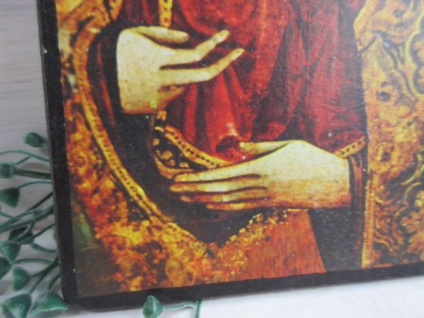 板絵 プリント「MADONNA AND CHILD」マドンナとチャイルド Painter of Dobrovnik of the XVth century クロアチア ドブロブニク 17×26_画像3
