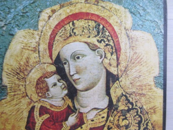 板絵 プリント「MADONNA AND CHILD」マドンナとチャイルド Painter of Dobrovnik of the XVth century クロアチア ドブロブニク 17×26_画像2