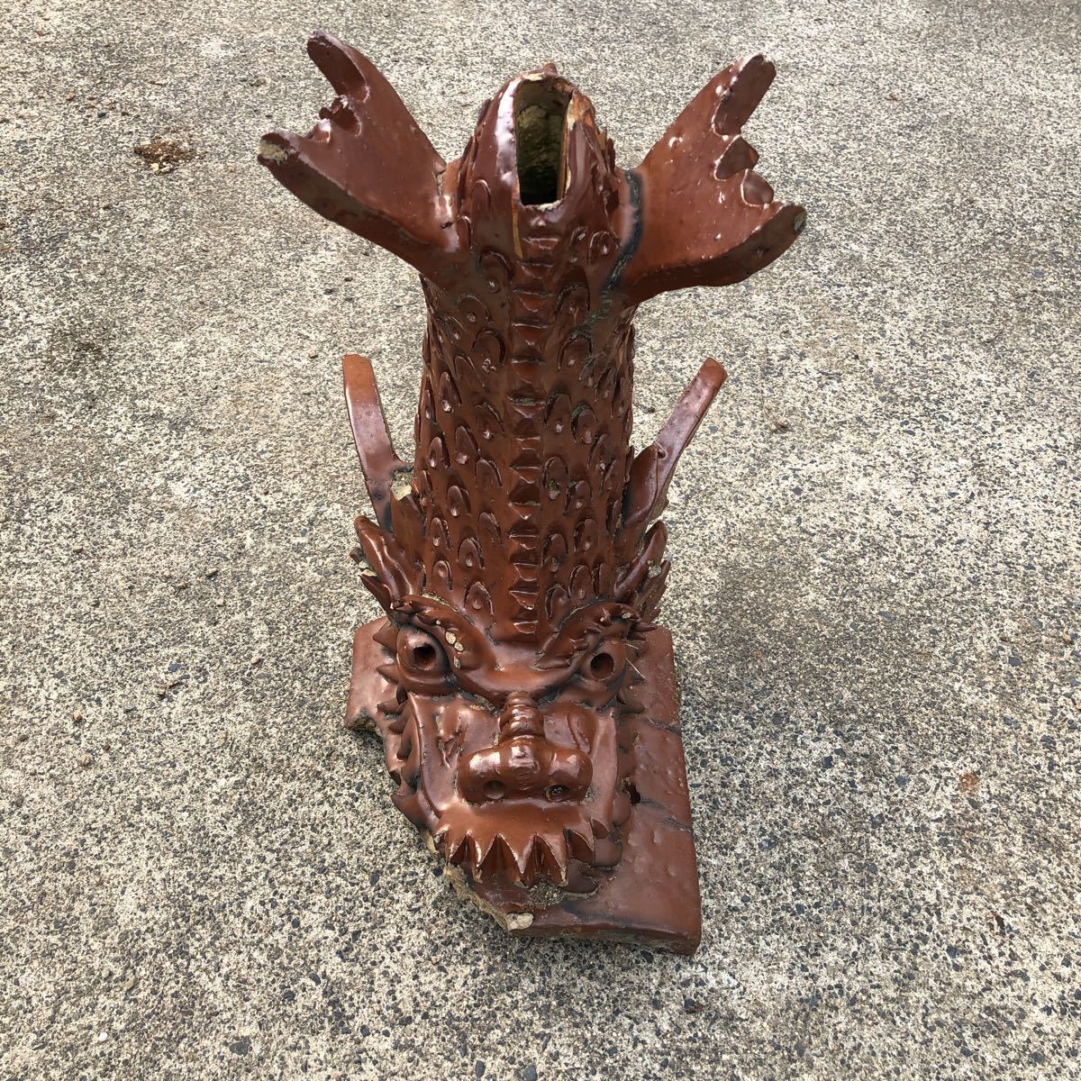 鯱鉾 瓦屋根 鬼瓦 古民家 ガーデニング 魔除け アンティーク 古 鯱鉾 瓦屋根 鬼瓦 古民家 ガーデニング 魔除け アンティーク 古