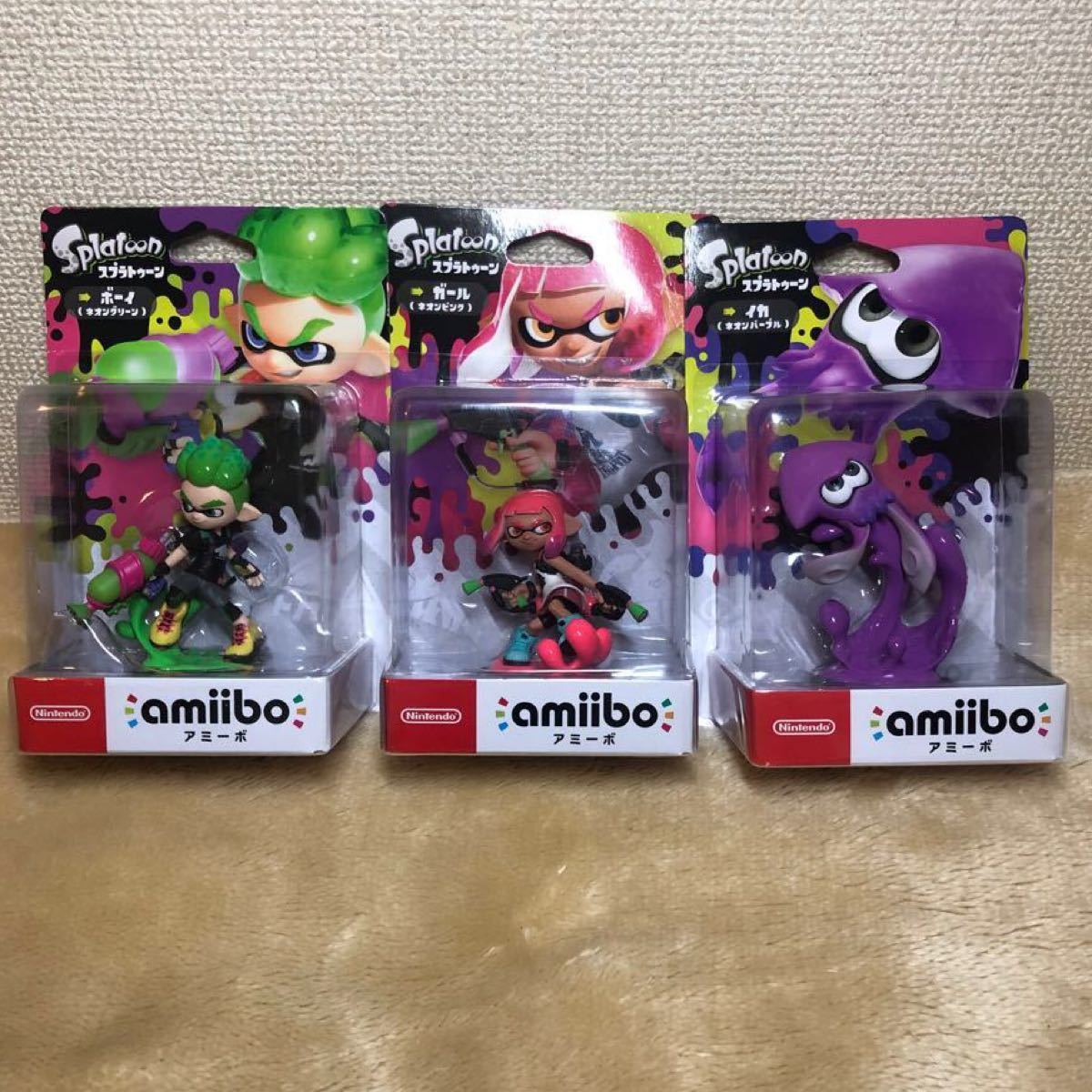 Paypayフリマ Amiibo アミーボ スプラトゥーン2 ネオンピンク グリーンボーイ パープルイカ 3点セット 未使用 Paypayフリマ Amiibo アミーボ スプラトゥーン2 ネオンピンク グリーンボーイ パープルイカ 3点セット 未使用