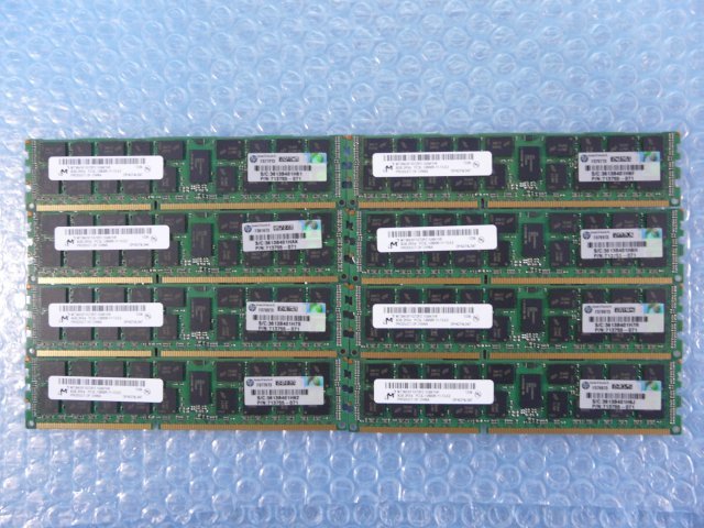 1JOW // 8GB 8枚セット 計64GB DDR3-1600 PC3L-12800R Registered RDIMM 2Rx4 MT36KSF1G72PZ-1G6K1HF 713755-071 // HP DL360p Gen8 取外