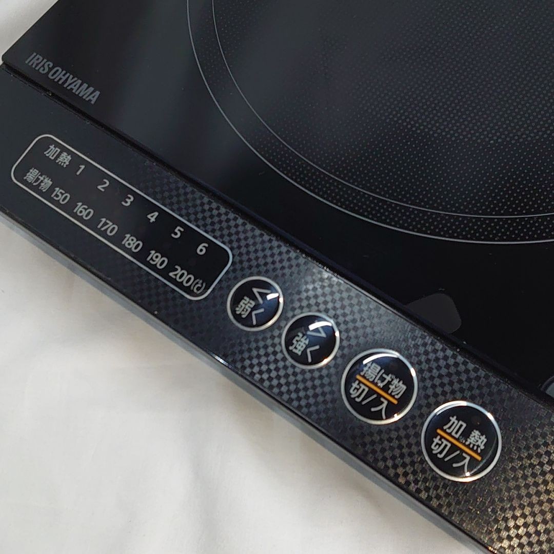アイリスオーヤマ IHコンロ 1400W 卓上 デザイン ブラック 2018年製 IHクッキングヒーター 調理器具 美品