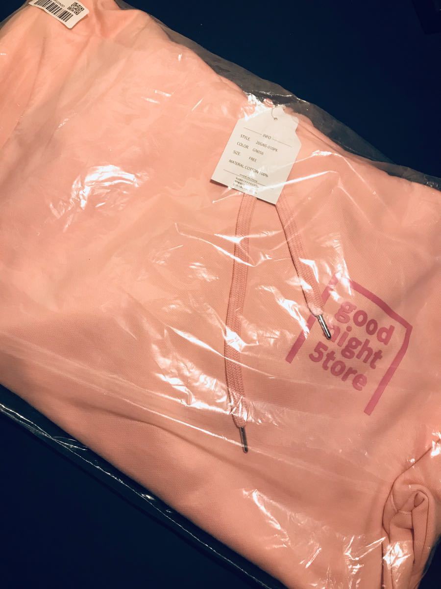 goodnight5tore GN056 hoodie lightpink グッドナイトストア　パーカー　ライトピンク