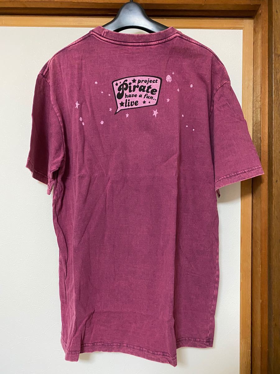 新品未使用　PIRATE パイレーツ　Ｌサイズ　赤紫色　プリントTシャツ