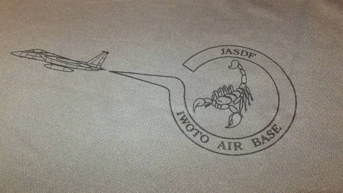 【IWO JIMA】IWO TO自衛隊硫黄島航空基地 TシャツサイズL JMSDF海上自衛隊JASDF航空自衛隊 US NAVY米海軍厚木基地 米空母艦載機着陸訓練_色はグレイ【VERY GOOD USED】です。