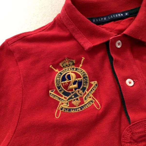 極美品 未使用品 Ralph Lauren ラルフローレン ビッグポニー刺繍 長袖ポロシャツ レディース Mサイズ レッド 赤 ゴルフ golf JChere雅虎拍卖代购 刺繍 ポロシャツ 長袖 レディース 赤