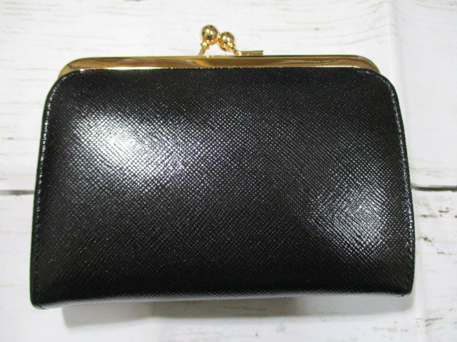 格安 新品 財布 レディース がま口 スヌーピー プレミアムエディション ゴールドワンポイント ブラック ?