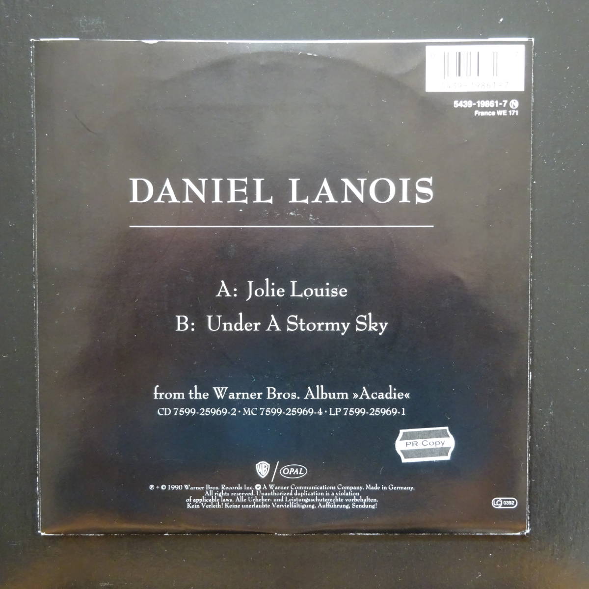 Daniel Lanois - Jolie Louise * ユーロ/ドイツ盤 7inch Acadia　U2 Brian Eno_画像4