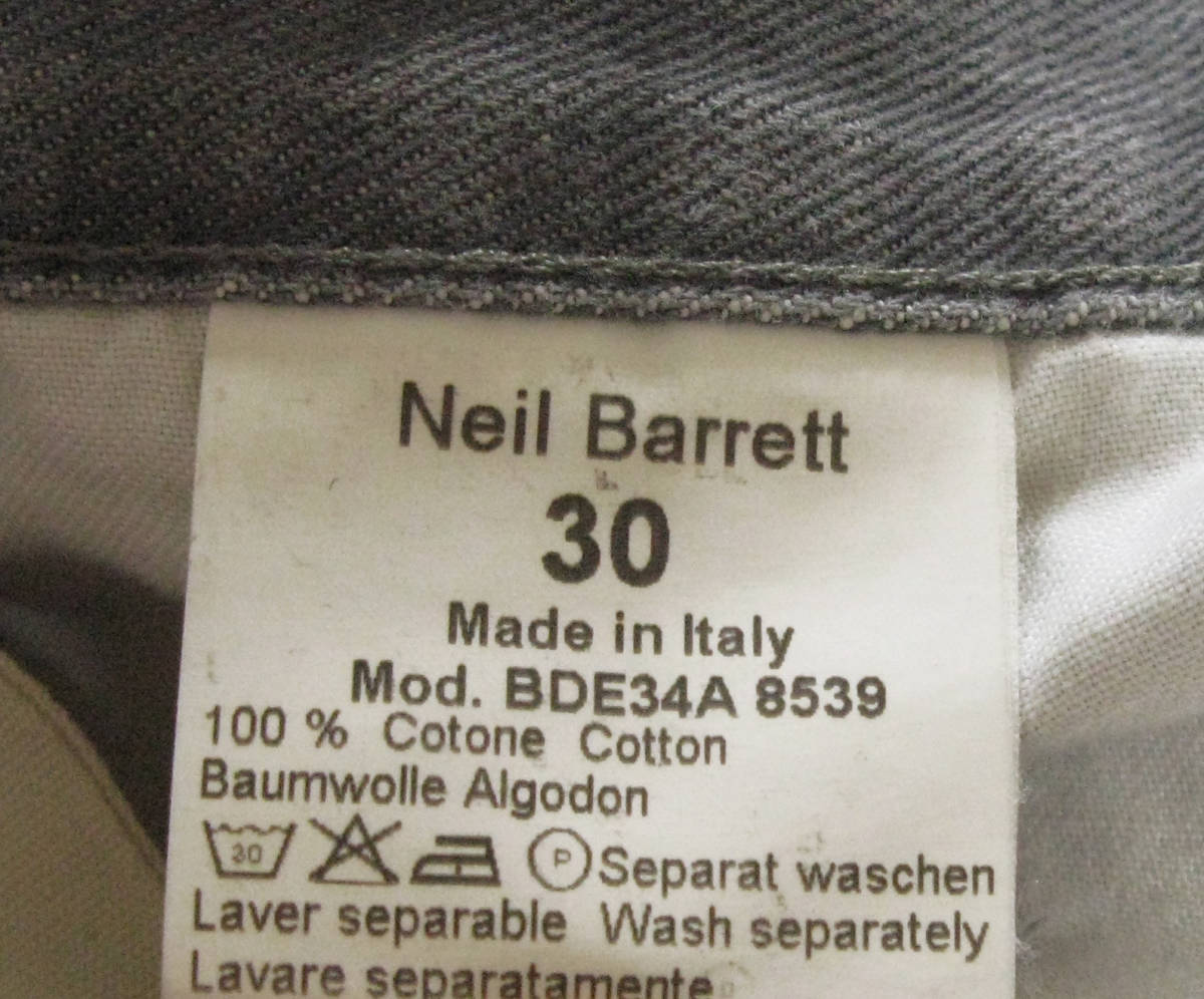 ニールバレット NEIL BARRETT：スタッズ デニム グレー 30 （ パンツ 鋲 NEIL BARRETT Studs Denim Pants 30 Gray