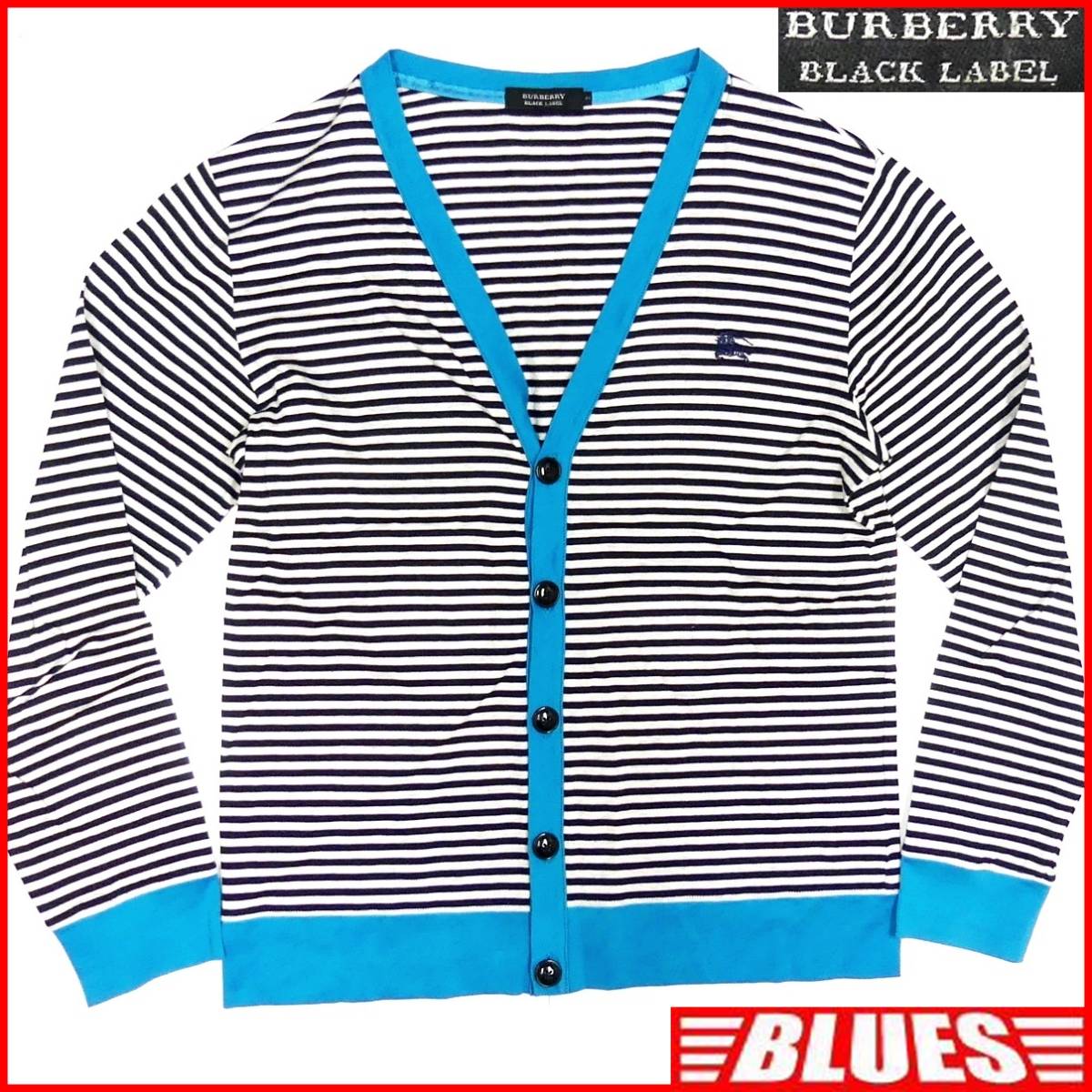 新着商品 即決★BURBERRY BLACK LABEL★メンズM 廃版 カーディガン バーバリーブラックレーベル 水色 ボーダー柄 三陽商会正規 ナイト刺繍 ジャケット、上着 新着商品 即決★BURBERRY BLACK LABEL★メンズM 廃版 カーディガン バーバリーブラックレーベル 水色 ボーダー柄 三陽商会正規 ナイト刺繍 ジャケット、上着