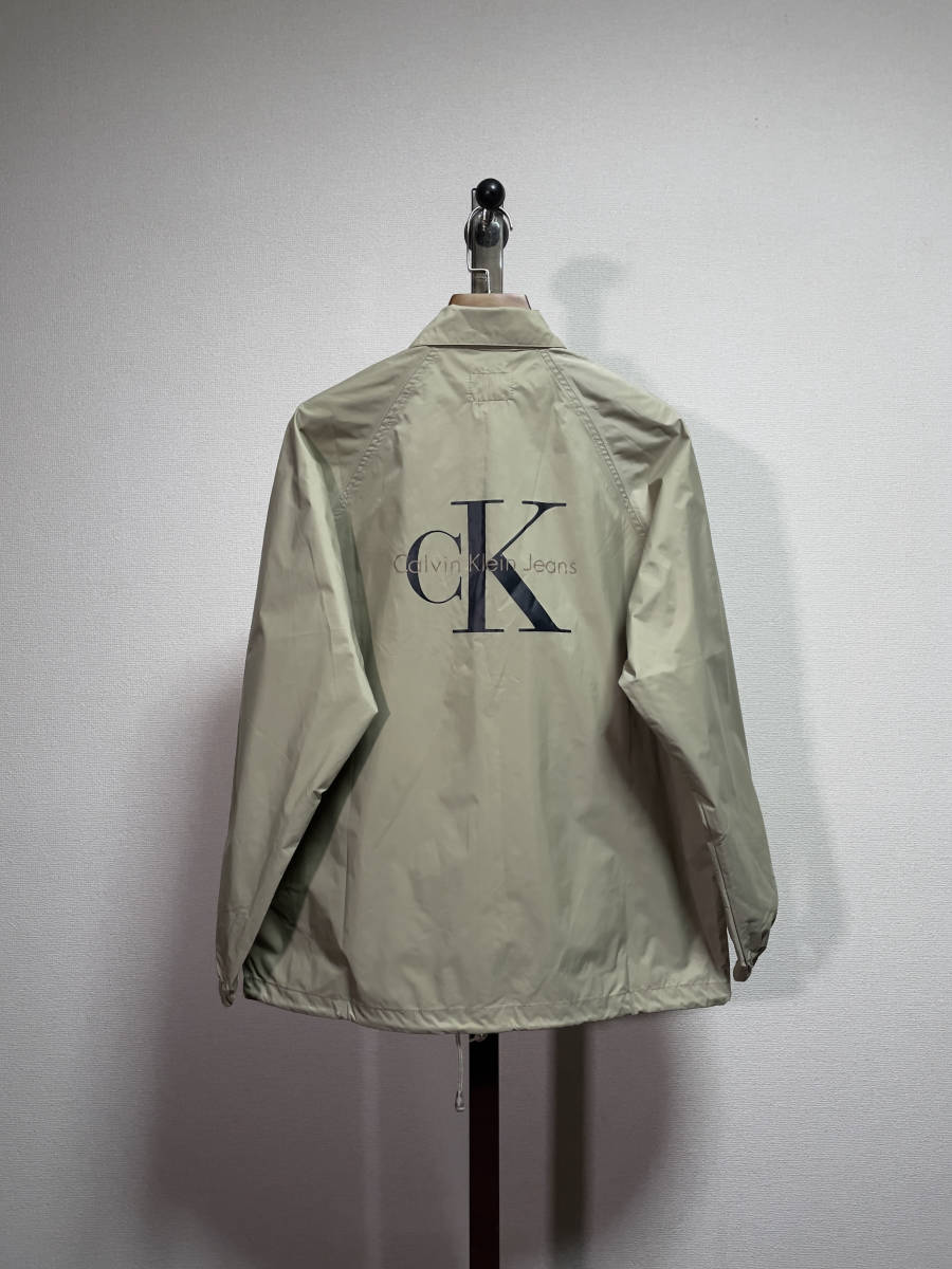90s Calvin Klein Jeans ナイロン コーチ ジャケット S ベージュ 香港