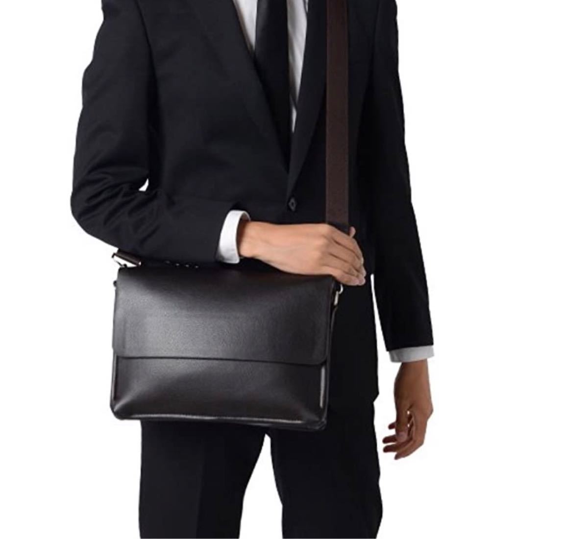 新品 ショルダーバッグ メンズ 男性 レザー A4 通勤 仕事 ビジネス 対応 斜め掛け 肩掛け ビジネスバッグ 斜め掛けバッグ