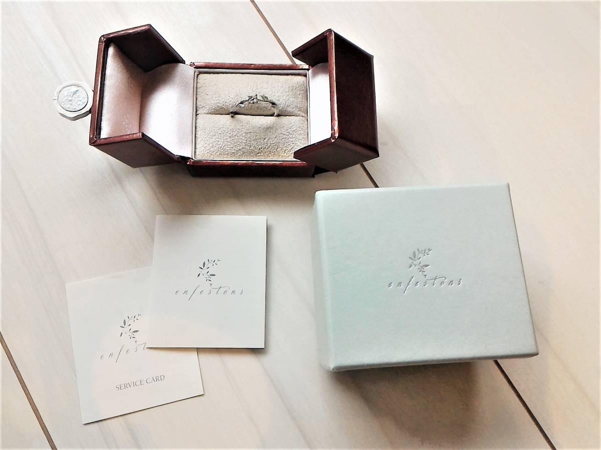 MIKIMOTO Mikimoto ювелирные изделия peru Lee taK18 белое золото × бриллиант кольцо кольцо 9 номер 