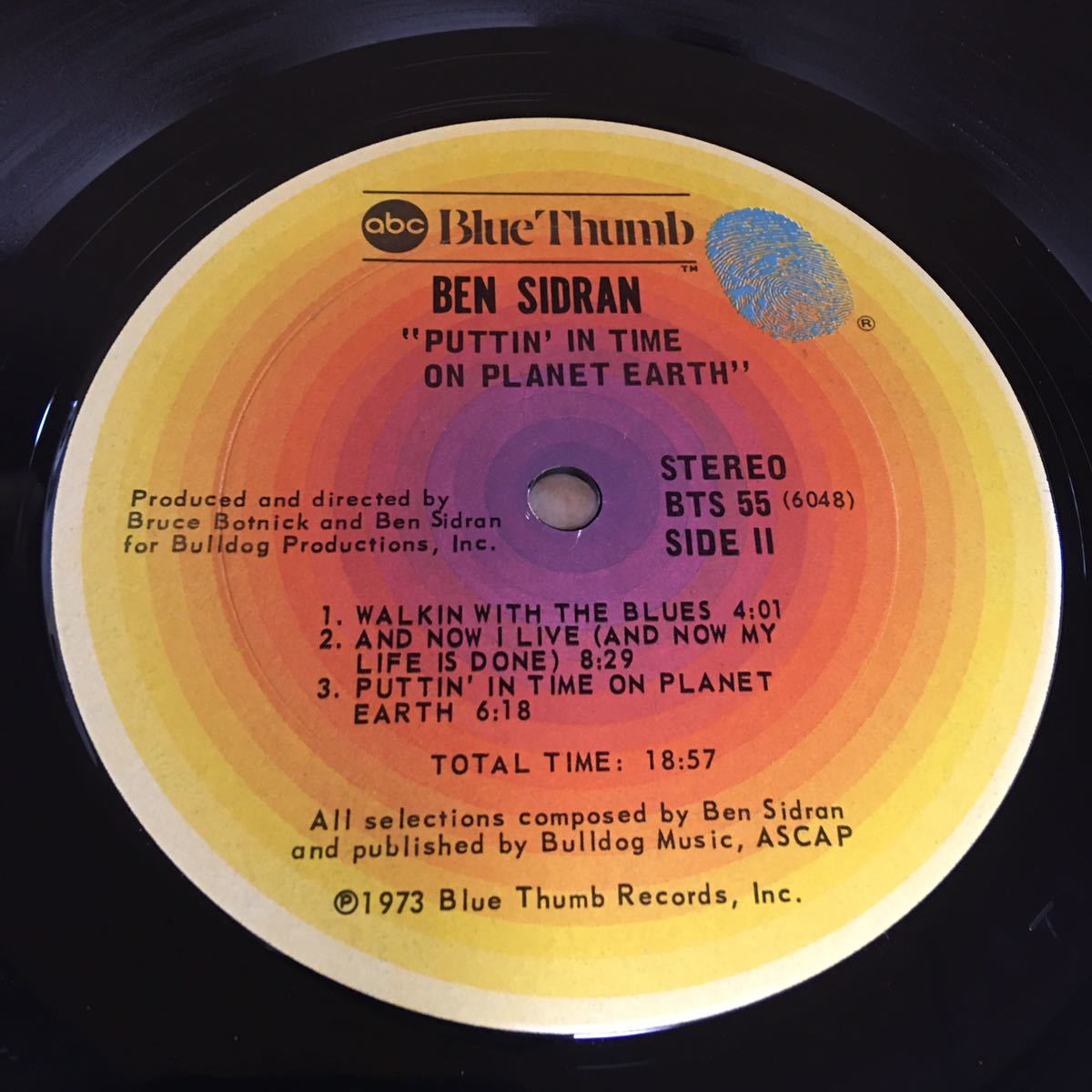 ★BEN SIDRAN / PUTTIN' IN TIME ON PLANET EARTH ★ USA盤 ★_画像9