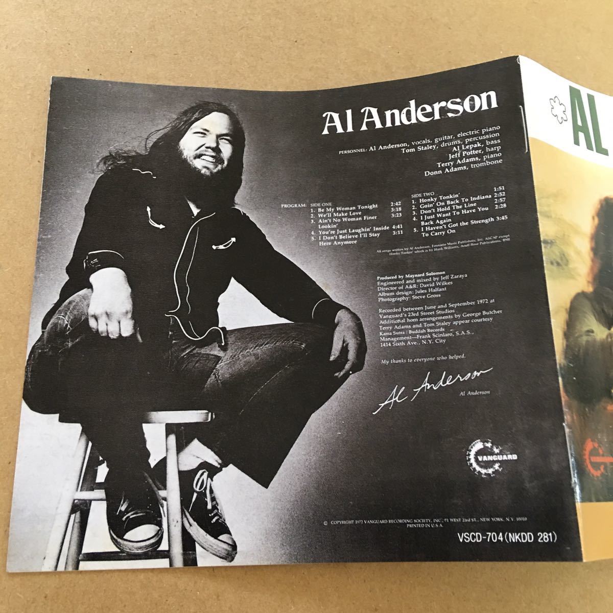 ★ アル・アンダーソン / アル・アンダーソン ★ 国内盤 ★ 帯付き ★ AL ANDERSON ★_画像6