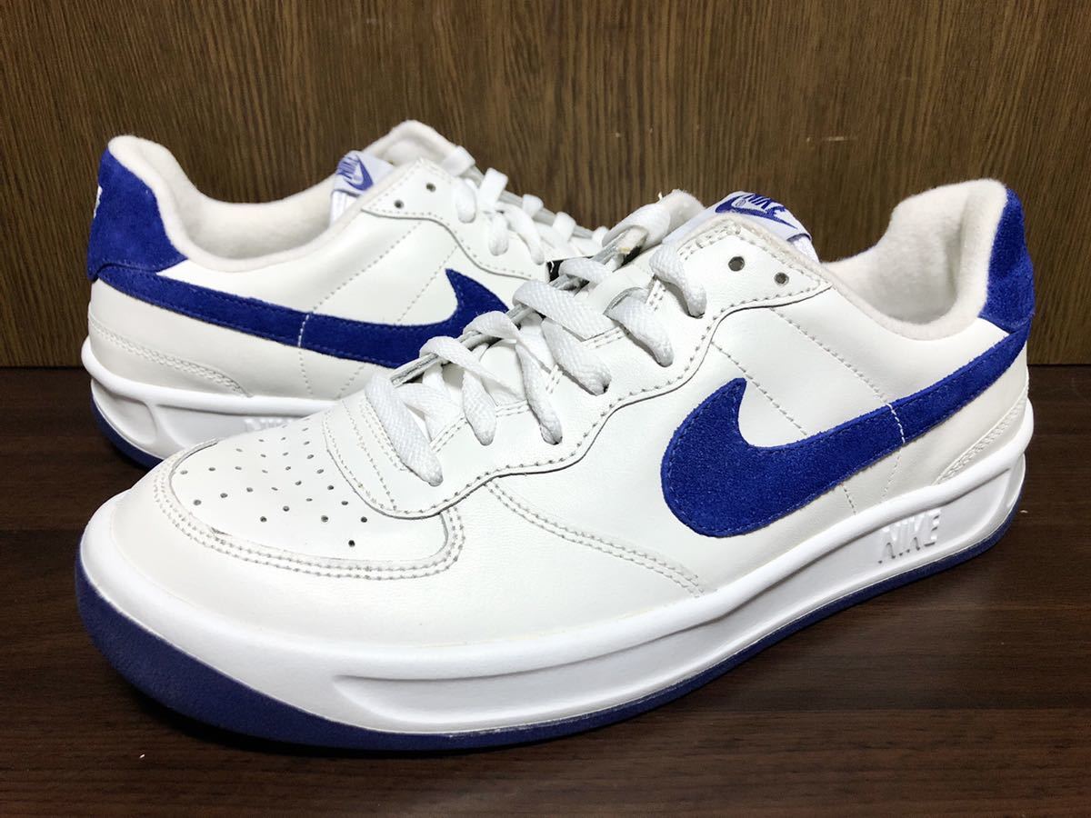 05年製 NIKE ACE 83 LOW ナイキ エース SWOOSH【142083-144】WHITE LEATHER レザー BLUE SUEDE 天然皮革 白×青 US10.5