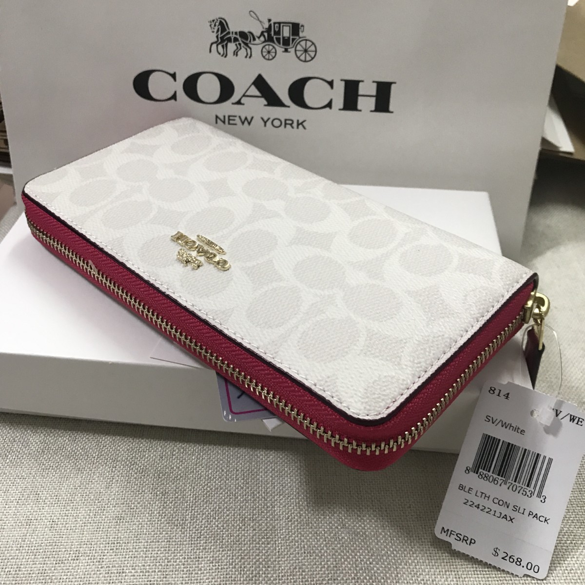 超可爱の COACH コーチ 新品 ブラック 長財布 メンズ レディース 財布