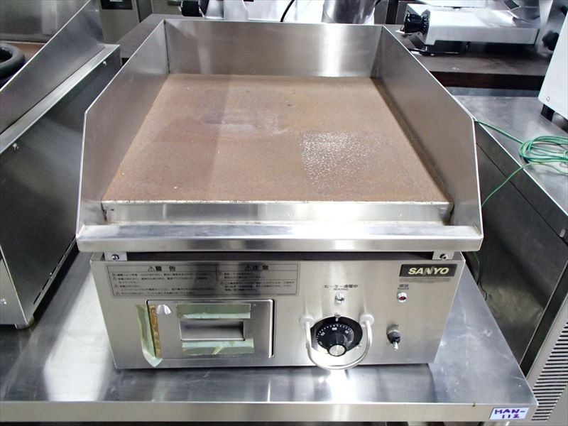 【中古】 電気グリドル サンヨー SG-C460A 2005年製 三相200V 幅450×奥行600×高350mm (No.nc03) 業務用 厨房機器