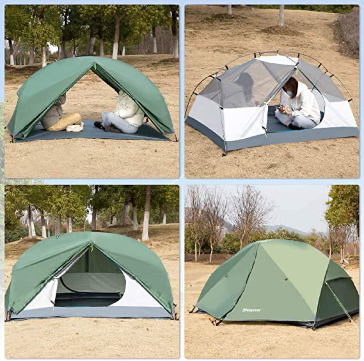 テント 2人用 キャンプテント アウトドアテント 広いスペース 二重層 超軽量