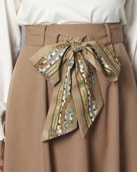 新品★Rose Tiara　ローズティアラ　スカーフベルトフレアスカート　サイズ４０　Lくらい　ロングスカート_画像3
