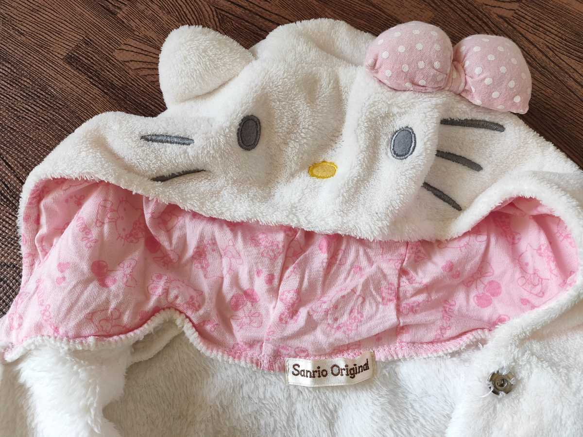  Sanrio Hello Kitty baby fleece poncho hood white 80-90