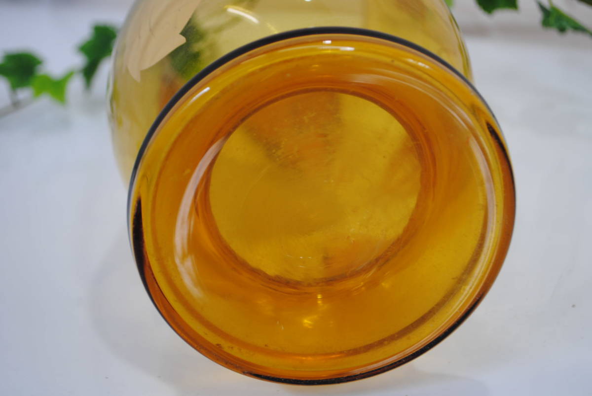 *.265*bohemi Anne стакан. ваза *kali стакан / Чехия s осел Kia производство / желтый × Gold / ваза для цветов / модный / подробности фотография несколько есть 