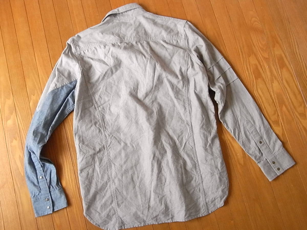 ACCHA-RRAH-CCA アチャラカ みつめ 長袖シャツ シャツジャケット ワークシャツ グレー M メンズ 日本製_画像2