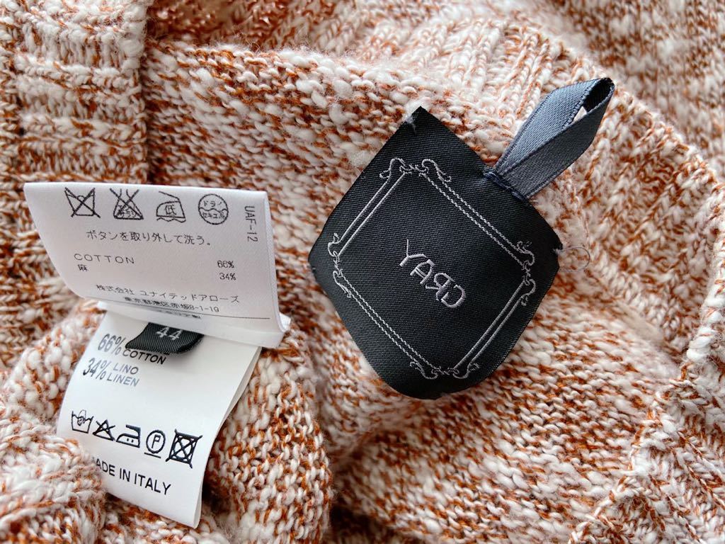  United Arrows покупка GRAY Италия производства хлопок linen свитер size44.n Lee шея мужской glai orange 