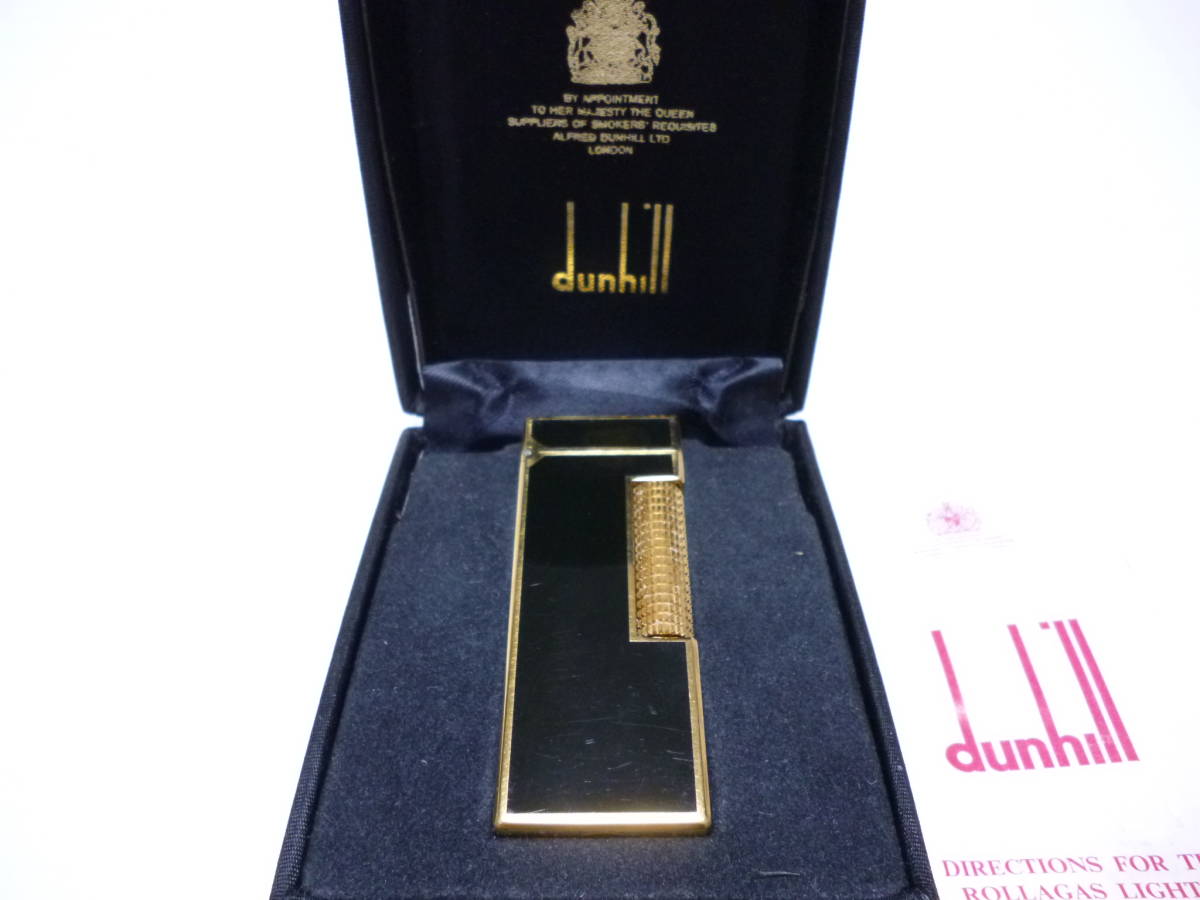 ダンヒル　dunhill　ライター　RL2401　ブラック　着火OK　炎調整OK　化粧箱付　美品！！ _画像1