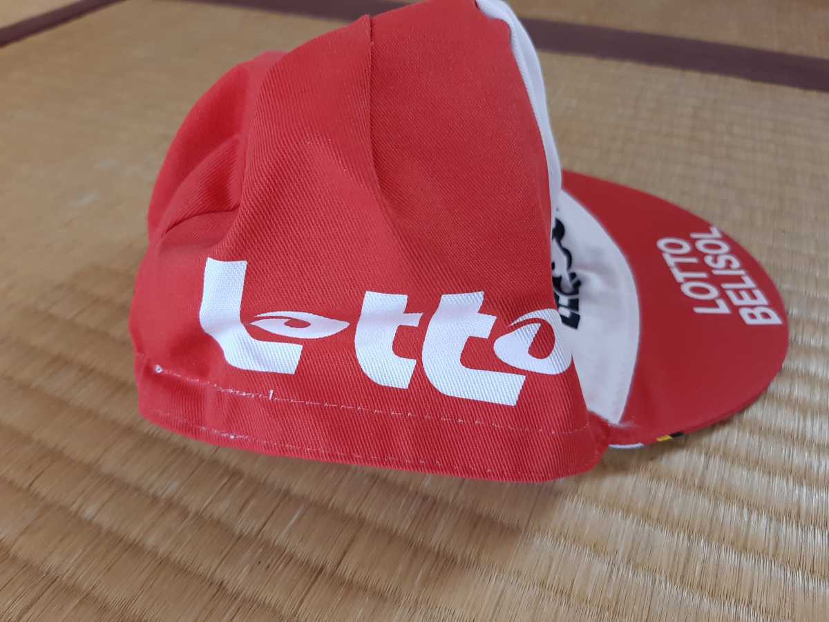 【送料無料】未使用 LOTTO BELISOL サイクリングキャップ　made in Italy　赤白