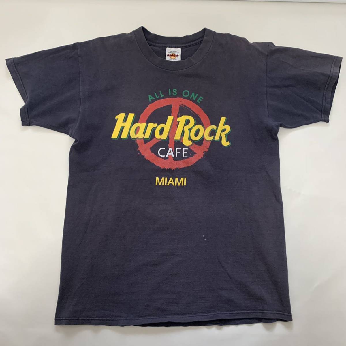90s USA製 ハードロックカフェ MIAMI Tシャツ 80s ビンテージ 古着 hard rock cafe / バンド バンT ラルフローレン マイアミ stussy_画像1