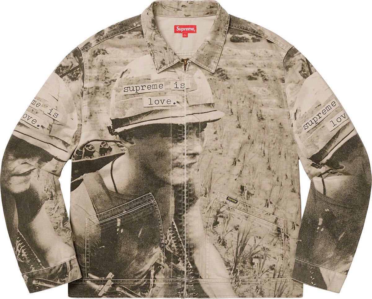 送料無料 M ベージュ SUPREME Is Love Denim Work Jacket stone 送料無料 M ベージュ SUPREME Is Love Denim Work Jacket stone
