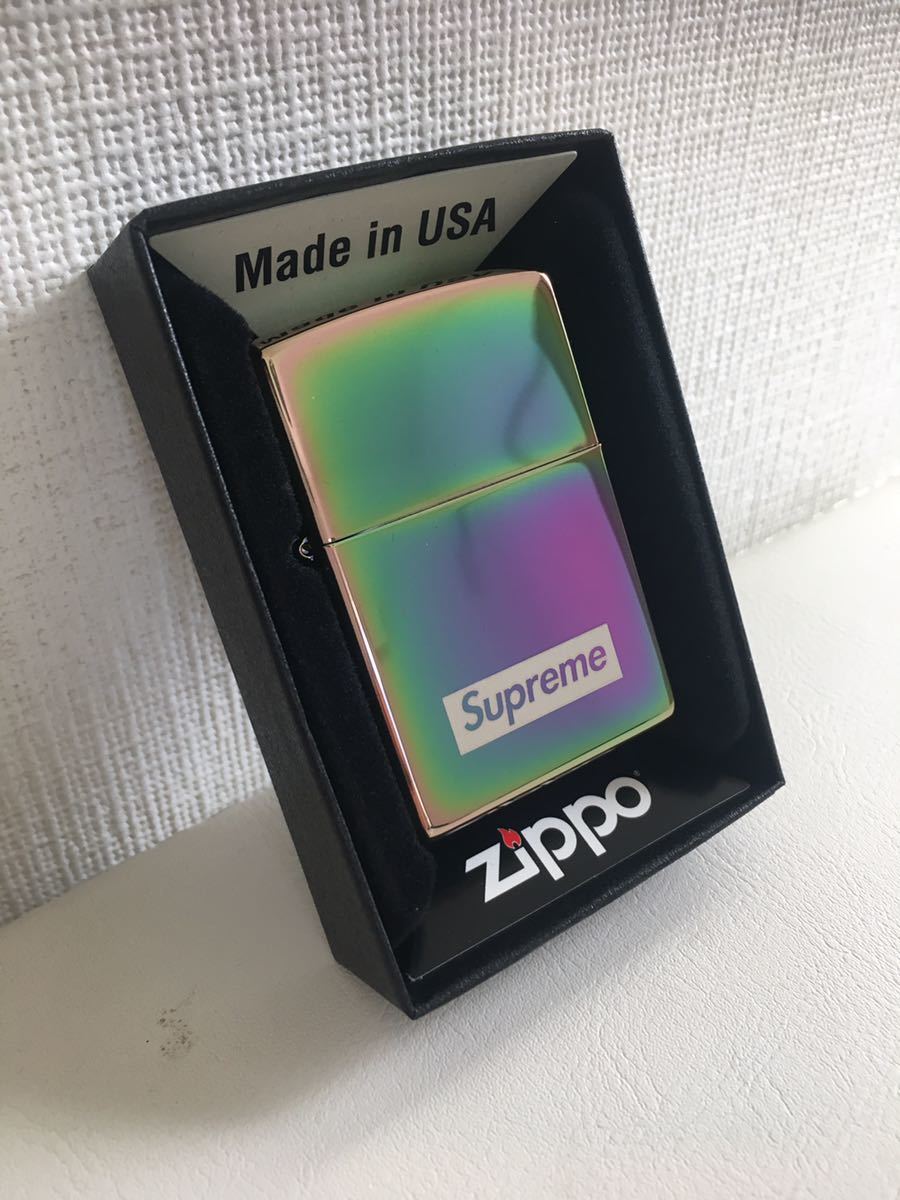 Supreme ZIPPO 未使用 シュプリーム 16AW Spectrum Iridescent Zippo ジッポライター box logo kaws 21 ss