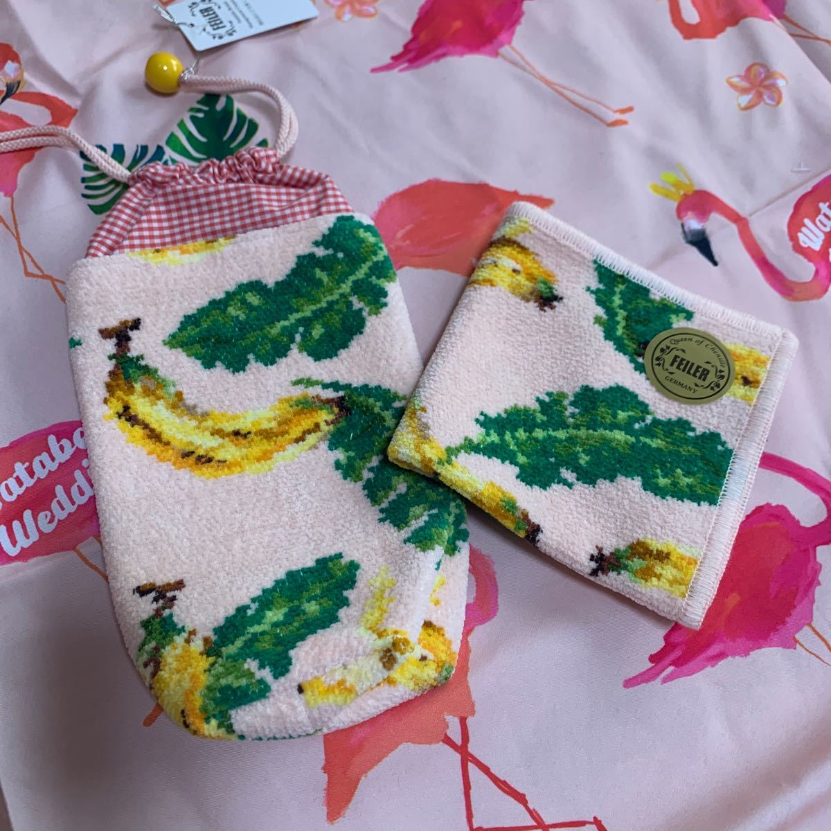 Paypayフリマ フェイラーバナナ柄 ペットボトルケース ハンカチセット新品 Paypayフリマ フェイラーバナナ柄 ペットボトルケース ハンカチセット新品