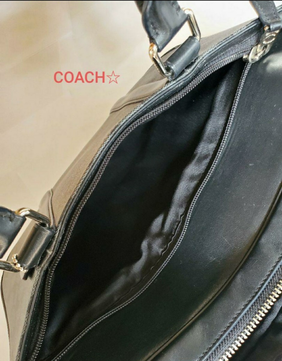 COACH 美品 やや難ありビジネスバッグ ハンドバッグ ブリーフケース 書類バッグ コーチ シグネチャー マディソン チャーム