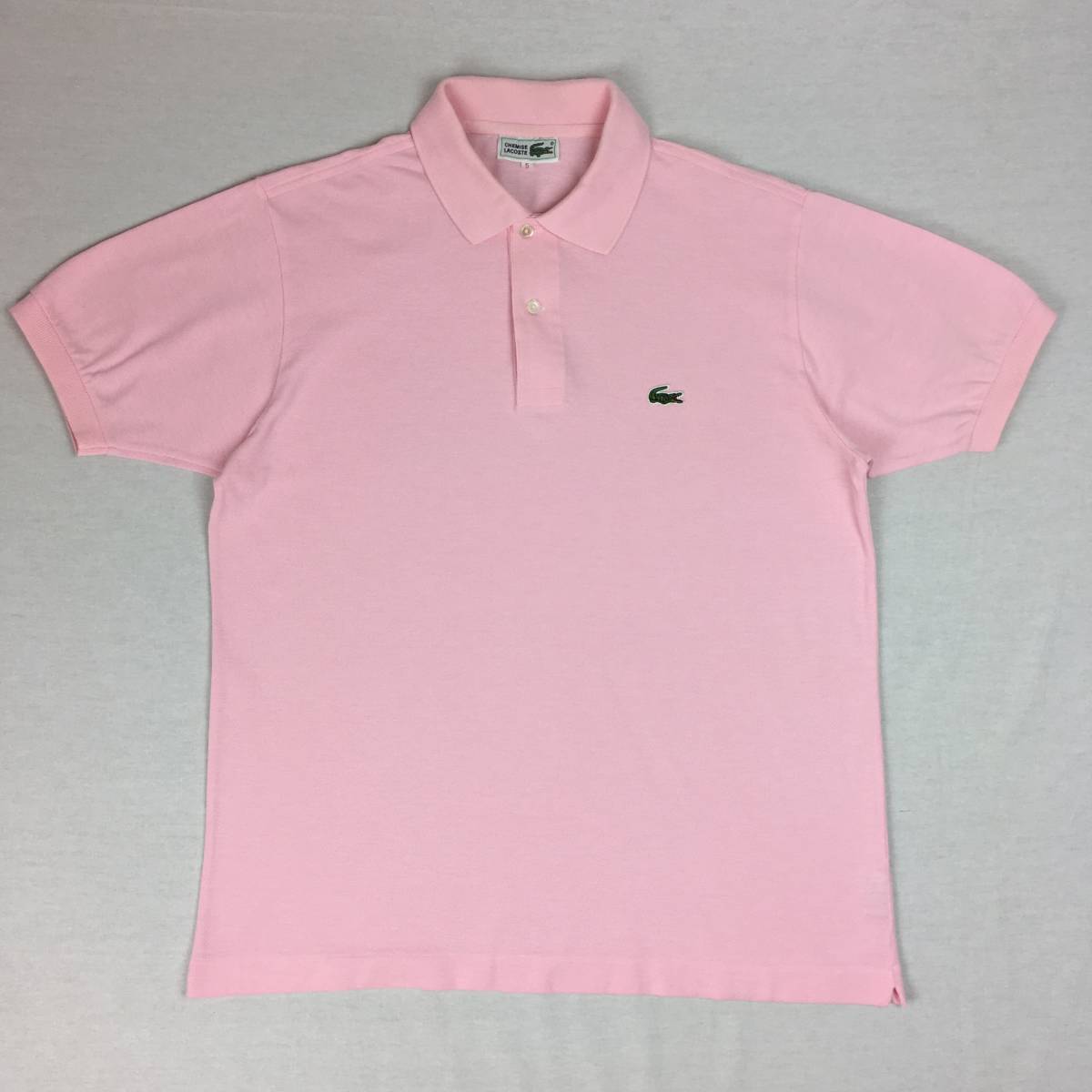 LACOSTE ラコステ ポロシャツ L1212 鹿の子 サイズ5 ピンク 半袖 シャツ_画像1