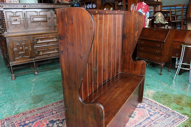 イギリスアンティーク家具 チャーチベンチ ベンチ 教会ベンチ 椅子