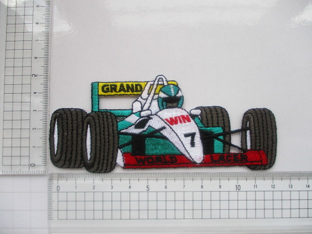 WORLD LACER ワールドレイサー 緑色 7 F1 マシン チーム レーシングカー ワッペン/ 自動車 フォーミラ 整備 フェラーリ ルノー ① 10_画像9